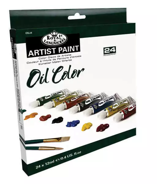 Royal Langnickel Oil Colour 24 x 12ml Paint Tube Box Set. Assorted Colours