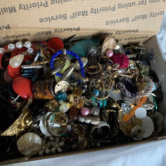 Pendiente individual de cuentas de joyería basura hallazgos 2+ libras para reutilizar o reparar artesanías