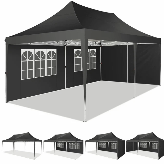 3x6/3x3 m Partyzelt Pavillon Gartenzelt Gartenpavillon Festzelt Gazebo Fenster