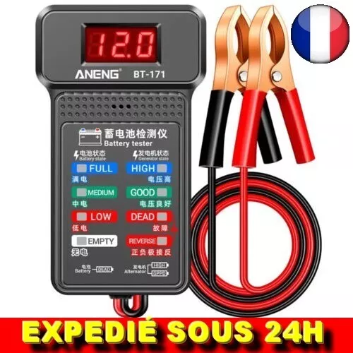 ✅ Testeur Batterie Auto Voiture Réparation Détection LED 12V Affichage Outils