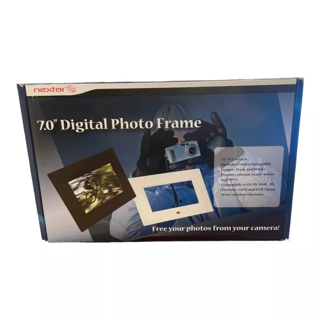 Nextar 7 Inch Digital Photo Frame With 2 Interchangeable Frames Black And White