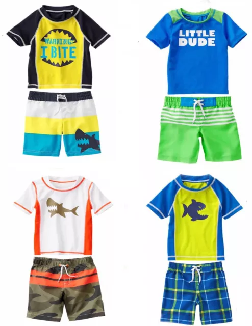 Crazy 8 by Gymboree Rashguard Swim Trunks Set 6 12 18 24 Mos *NWT*