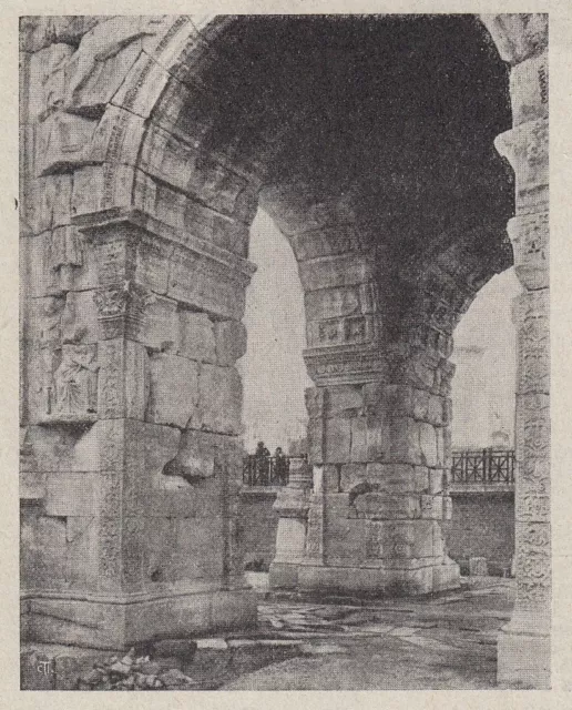 D7100 Libia - Tripoli - Arco di Marco Aurelio - Stampa d'epoca - 1920 old print