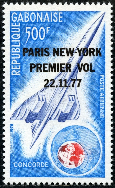 Gabun Nr. 642 **, Erster Linienflug der Concorde Paris-New York, postfrische Mke