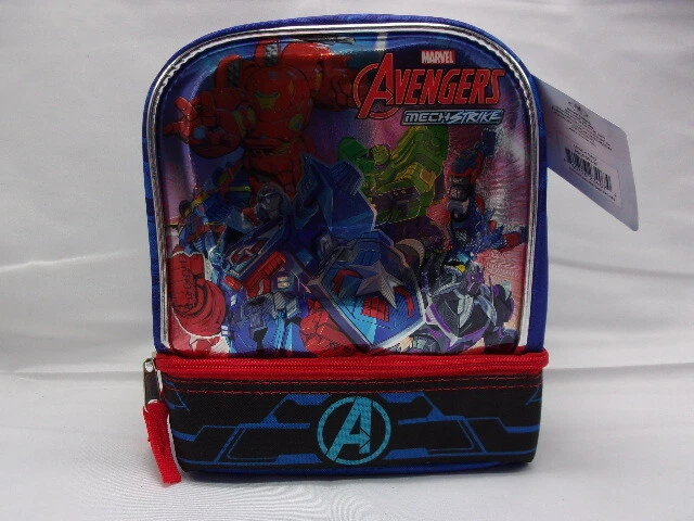 Bolsa de almuerzo inferior con doble compartimento MARVEL AVENGERS MECH STRIKE, ¡totalmente nueva!