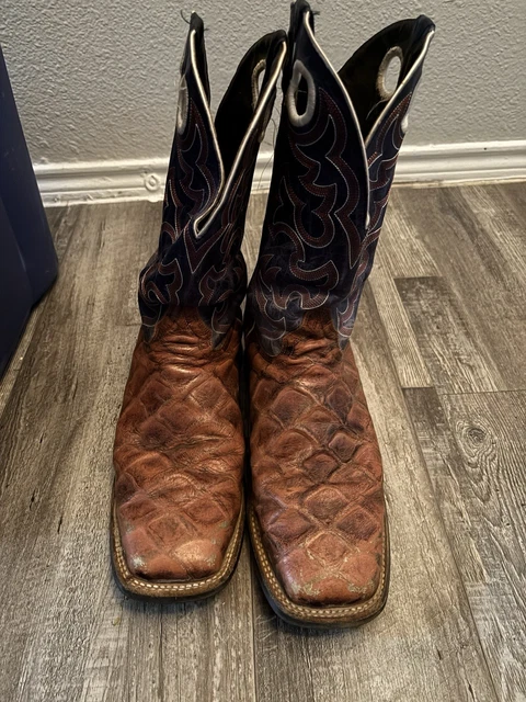 MEN'S WESTERN PIRARUCU Fish Print Brown Cowboy Boots Made in Mexico ...