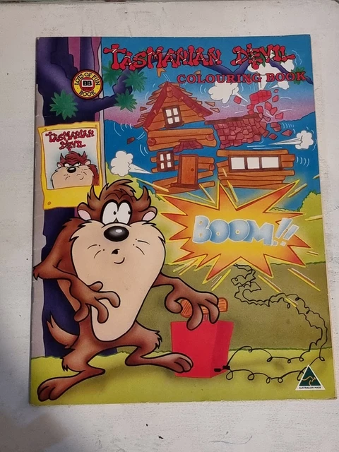 VINTAGE TAZ TASMANIAN Devil Colouring Book Looney Tunes $12.00