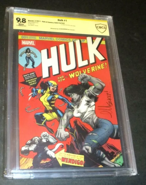 Hulk #1 Hall Of Comics Popcorn Variant Cbcs Graded Ss 9.8 Signed Ed Mcguinness