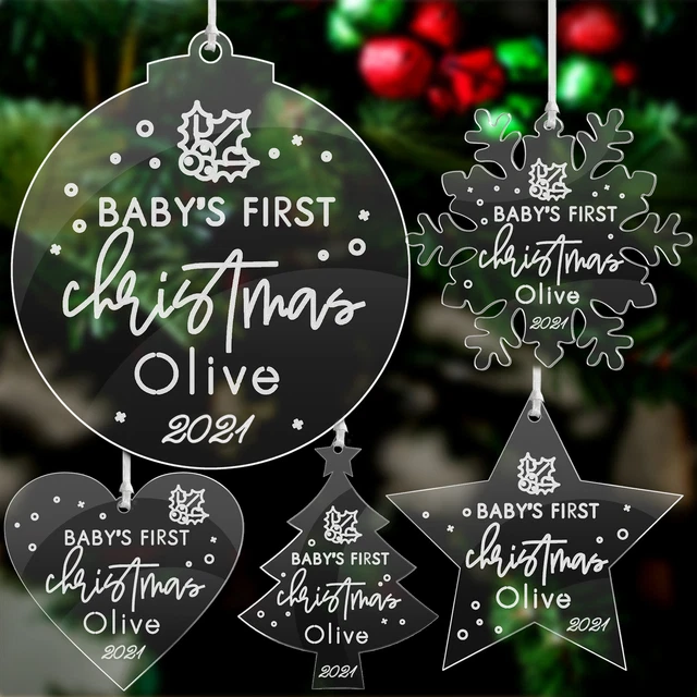 Personalised Christmas Bauble Acrylic Xmas Decoration Xmas Tree Ornament 2021