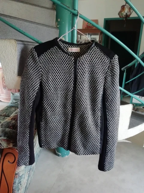 Blouson Bombers Camaïeu Pour Fille - Taille M, Noir Et Blanc, Occasion Très Bon état