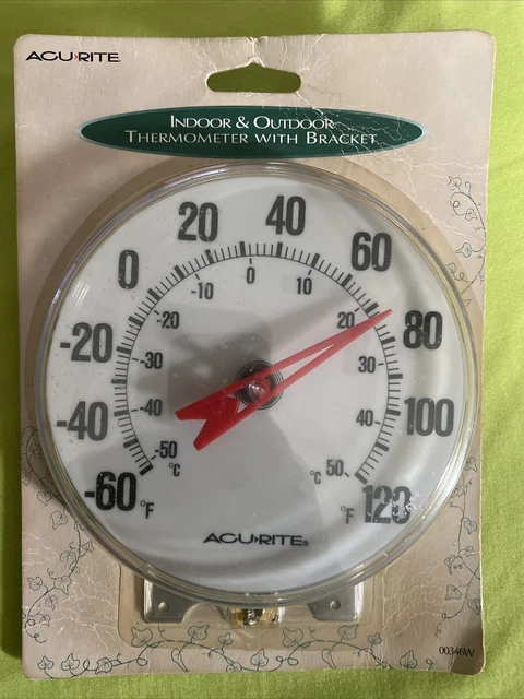 Acurite 00346A2 Analog Outdoor Or Indoor Thermometer With Bracket 5" Dial Size