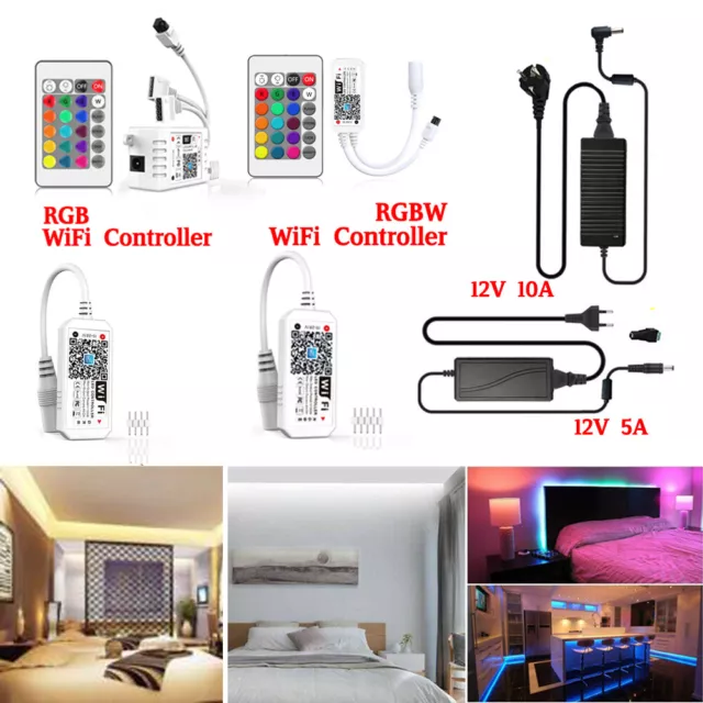 WiFi Bluetooth RGB RGBW LED Streifen Controller Android IOS Alexa Google Trafo