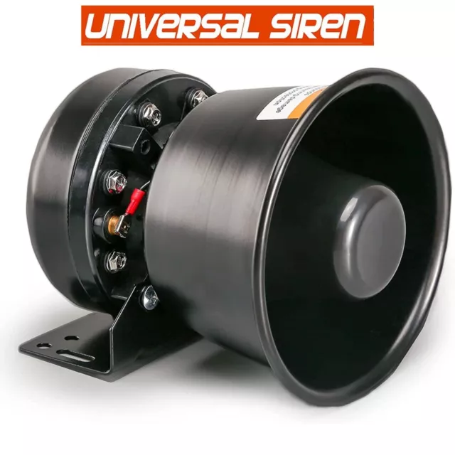 200W PA Siren Horn Speaker 8 Ohms 125-135 dB Black Waterproof Outdoor Vehicles