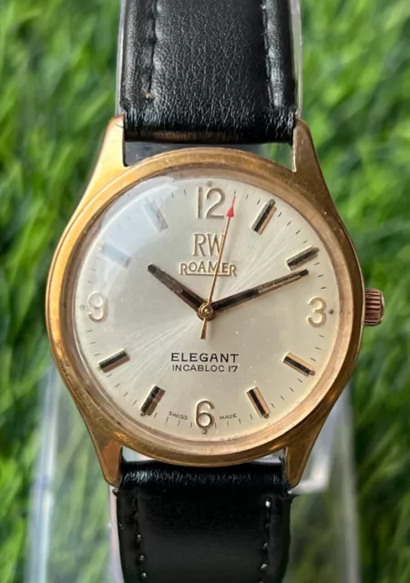 VINTAGE ROAMER ELEGANT Incabloc 17 Manual Winding Men s Wrist Watch 20.52 PicClick UK