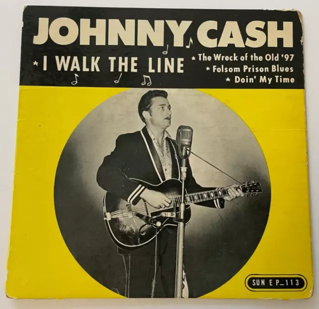 Johnny Cash EP "I Walk The Line"  45  Cardboard Sleeve - Sun 113