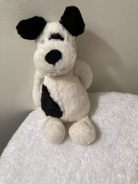 Jellycat London Bashful Puppy Dog Black And White Mini Plush