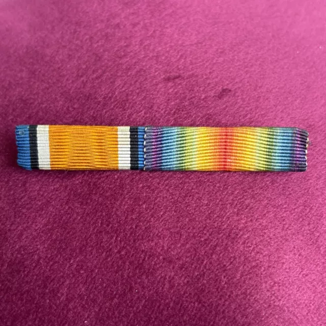 Iconic World War 1 British War Medal & Victory medal Ribbon Pin Bar