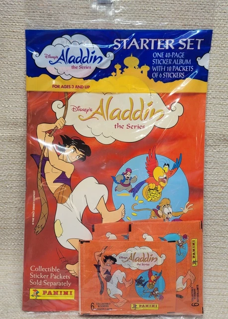 NEW 1993 DISNEY Aladdin The Series Sticker Album w/10 Packs 60 Stickers ...