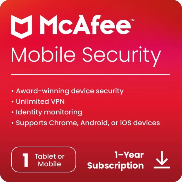 McAfee Mobile Security 2024 - 1 Device 1 Year - [Download]