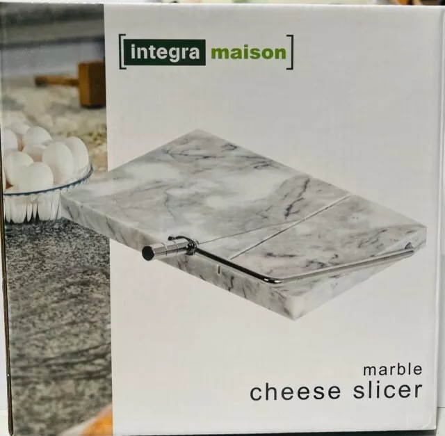 Grey Marble Cheese Board And Slicer With 2 Spare Cutter Wires 13x20cm 2