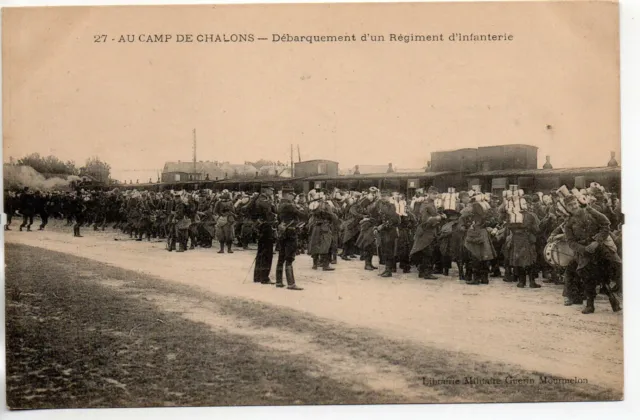 CHALONS SUR MARNE - Marne - CPA 51 - Military Life - Camp Train Disembarkation