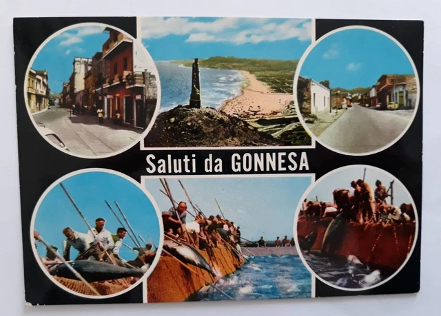 Gonnesa - Cagliari - Saluti - vedutine - viaggiata  - formato grande
