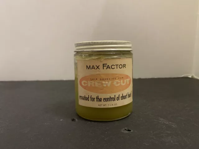 Vintage c.1950's Max Factor Hairdressing For Crew Cut Jar