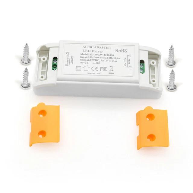LED Transformer 24W LED Power Supply Driver, AC 240V - DC 12V, Uh