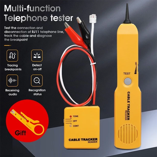 Telephone line finder RJ11 network Short-circuit test alligator clip tester