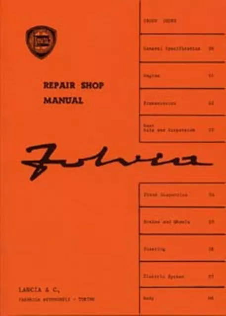 LANCIA Fulvia shop manual supplement included book paper car