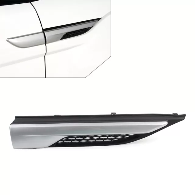 Silver Front Fender Side Grill Upper Molding Fit Land Rover Range Rover Evoque