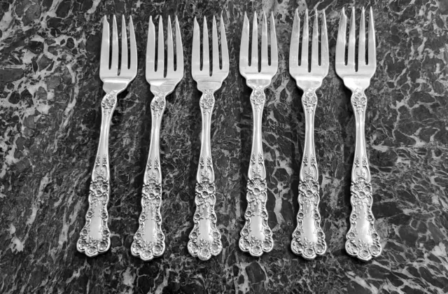 6 Salad Forks 6 3/8" Buttercup Sterling Gorham No Monogram