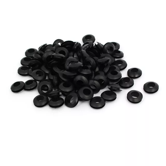 Rubber Ring Sealing Grommet Electrical Wire Gasket Black 8mm Inner Dia 100pcs