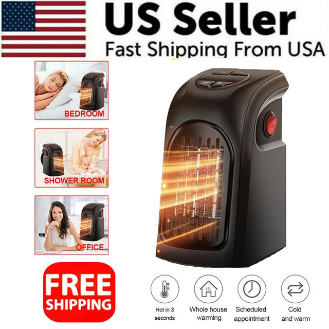 400W Handy Wall-Outlet Heater Electric Air Radiator Warmer Heater Blower Fan