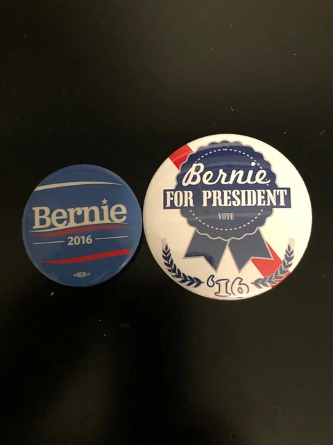Bernie Sanders Official 2016 President Campaign Buttons Pin - Set of 2 2