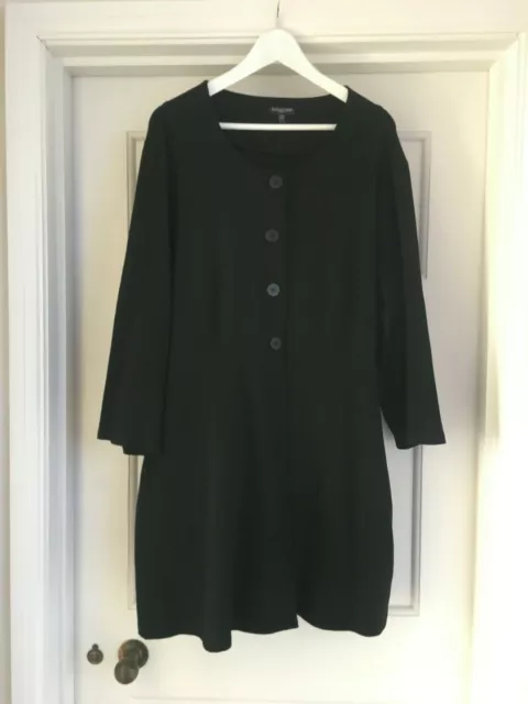 Eileen Fisher Schwarz Leichte Kragenlose Jacke Cardigan 1X X-Large