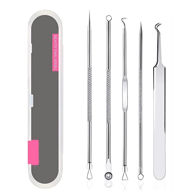 Mitesserentferner Komedonenquetscher Set, Akne Whiteheads ,Blackhead Remover Mit