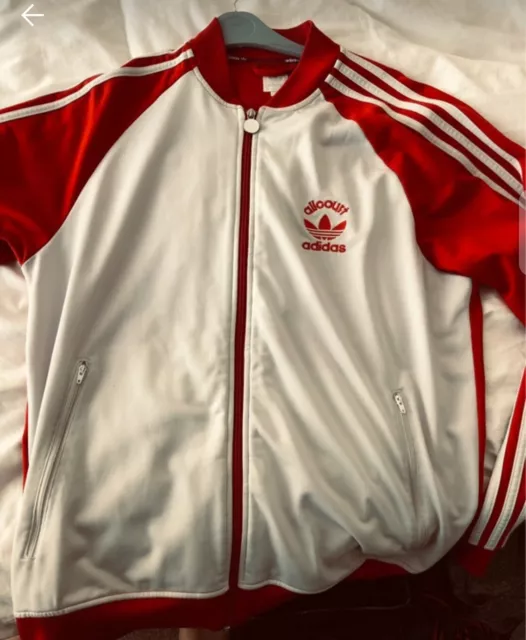 Adidas All Court Track Top Large White Red