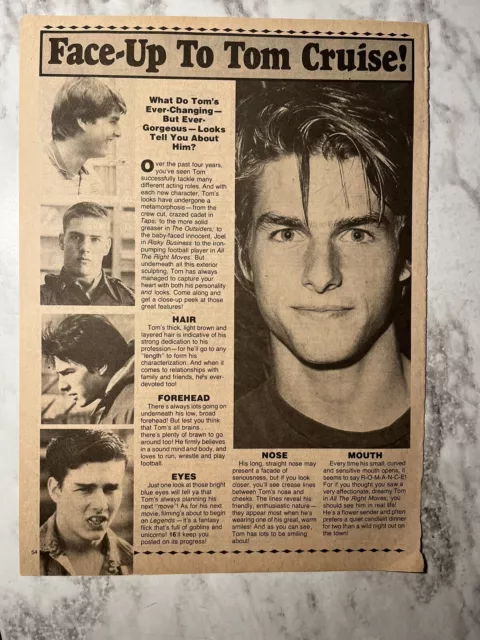 Tom Cruise Pinup & Clipping from 80’s Teen Magazine. 3