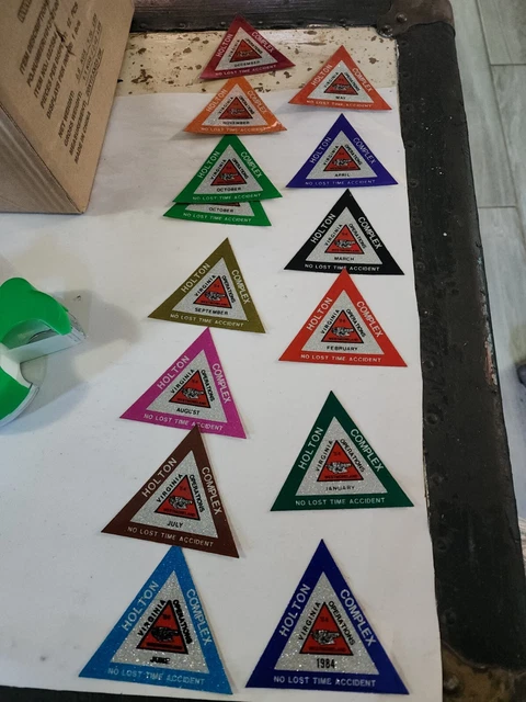 (13) NOS Complete Set 1984 Westmoreland Holton Mine No Lost Time Stickers