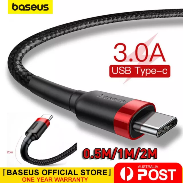 Baseus USB to Type C USB-C Cable Quick Charger Data Cord for iPhone 15 Samsung