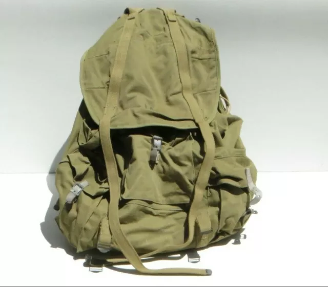 VINTAGE 1942S WW2 US Army Military Field Backpack Rucksack Canvas Bag ...