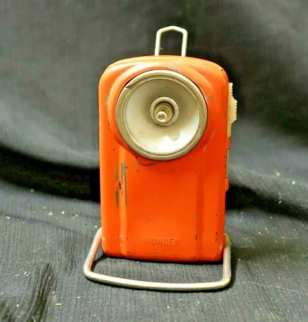 Vintage Wonder Lamp Flashlight Orange Pocket Lamp Made In France Metal Lamp Rare