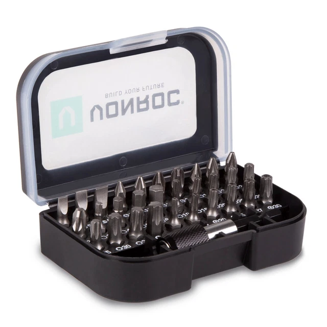 VONROC Set 31 punte universali trapano e cacciavite con custodia e clip cinta