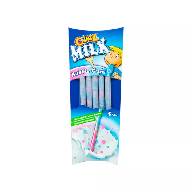 Fresco Milk Cannuccia Bubble Gum Kaugummi Zum Trinken 5 Pezzo