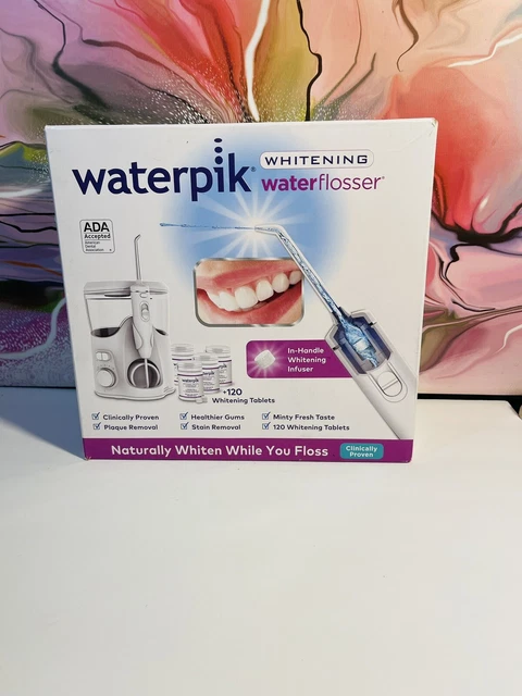 Nuevo paquete combinado de hilo dental de agua blanqueador Waterpik + 120 tabletas