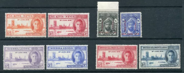 1946 Victory stamps George VI Omnibus Lot of 4 different sets MNH (EQ193)