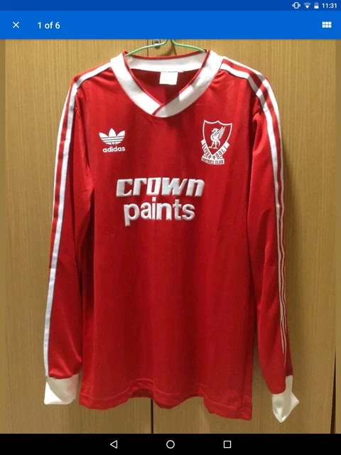 ADIDAS LIVERPOOL CROWN paints 1987-1988 Home Retro Shirt Long