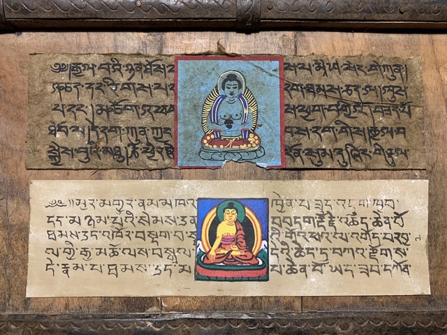 Manoscritti Tibetani Buddisti con miniature - XIX Secolo