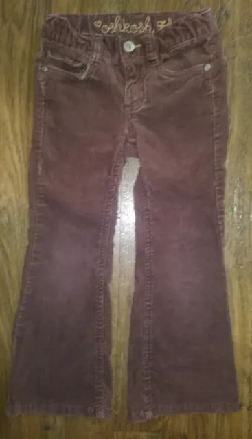 OshKosh Girl's Size 4 Brown Corduroy Flare Bottom Pants Adjustable Waist